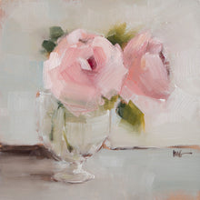 Pink Roses in Glass Vase