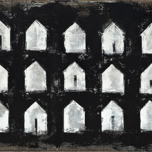 Tiny Houses - Black and White long rectangle