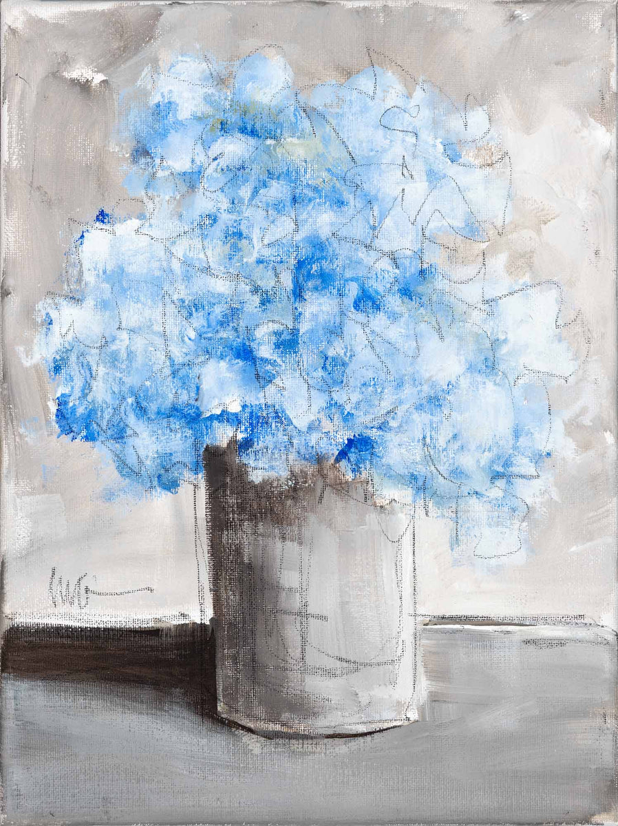 Hydrangea in White Vase – Mary Gregory Studio