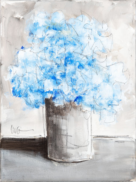 Hydrangea in White Vase