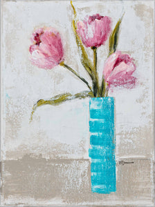 Pink and Turquoise Tulips