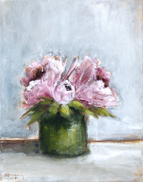 Peonies in Green Vase 3