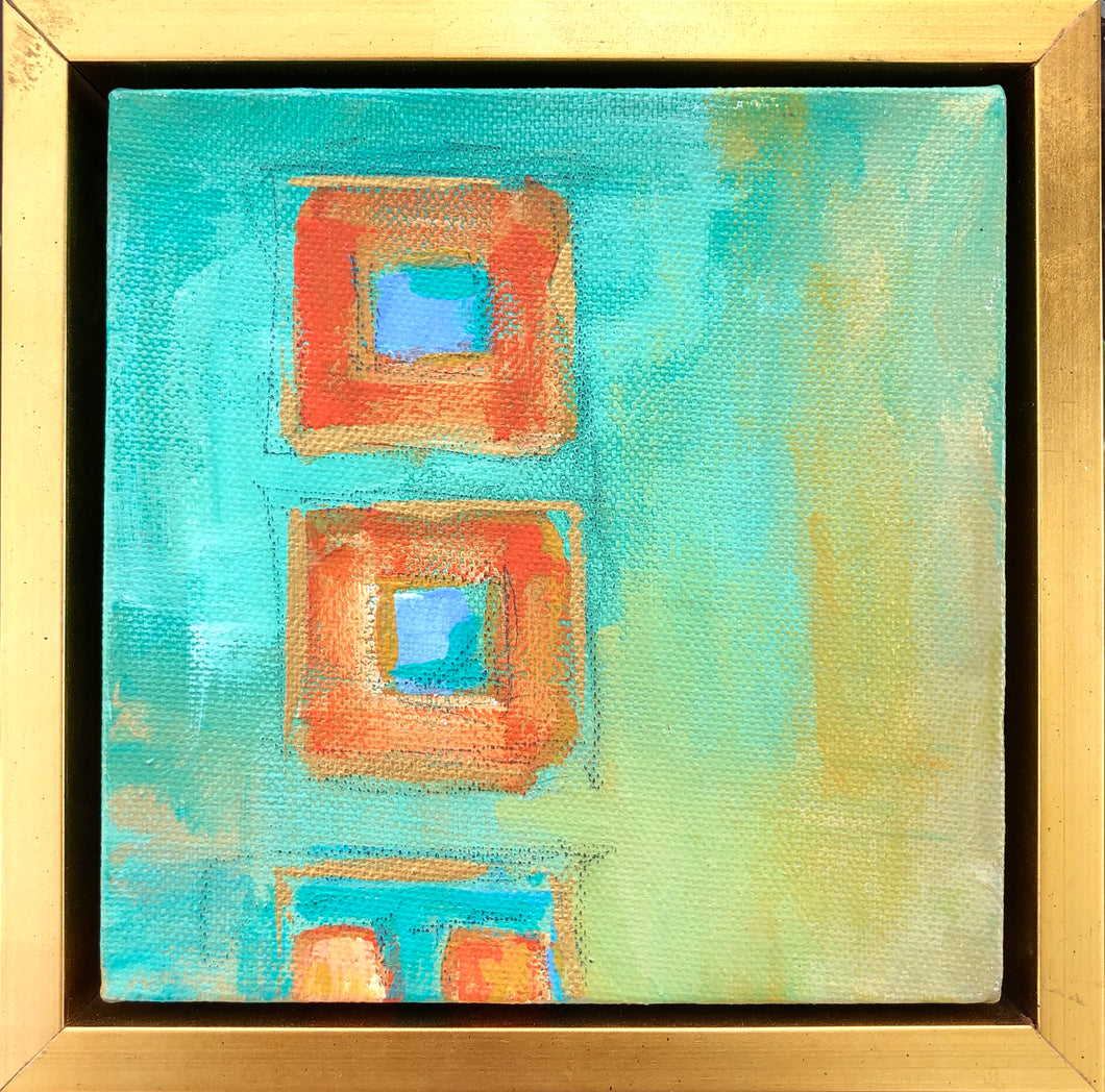 Orange and Turquoise Abstract