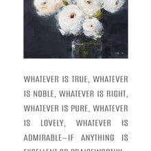 White and Black Floral - Philippians 4:8